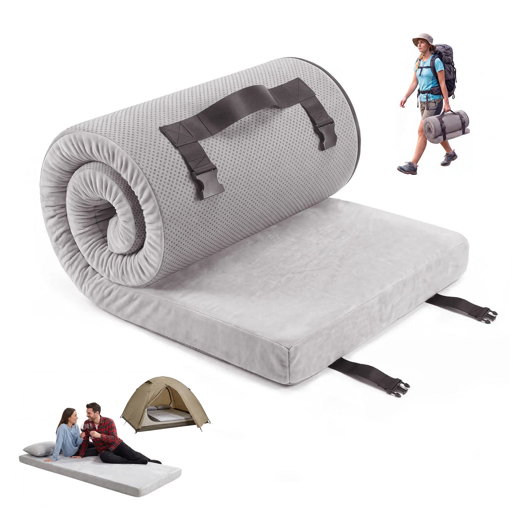 Portable 3-Inch Gel-Infused Memory-Foam Camping Mattress