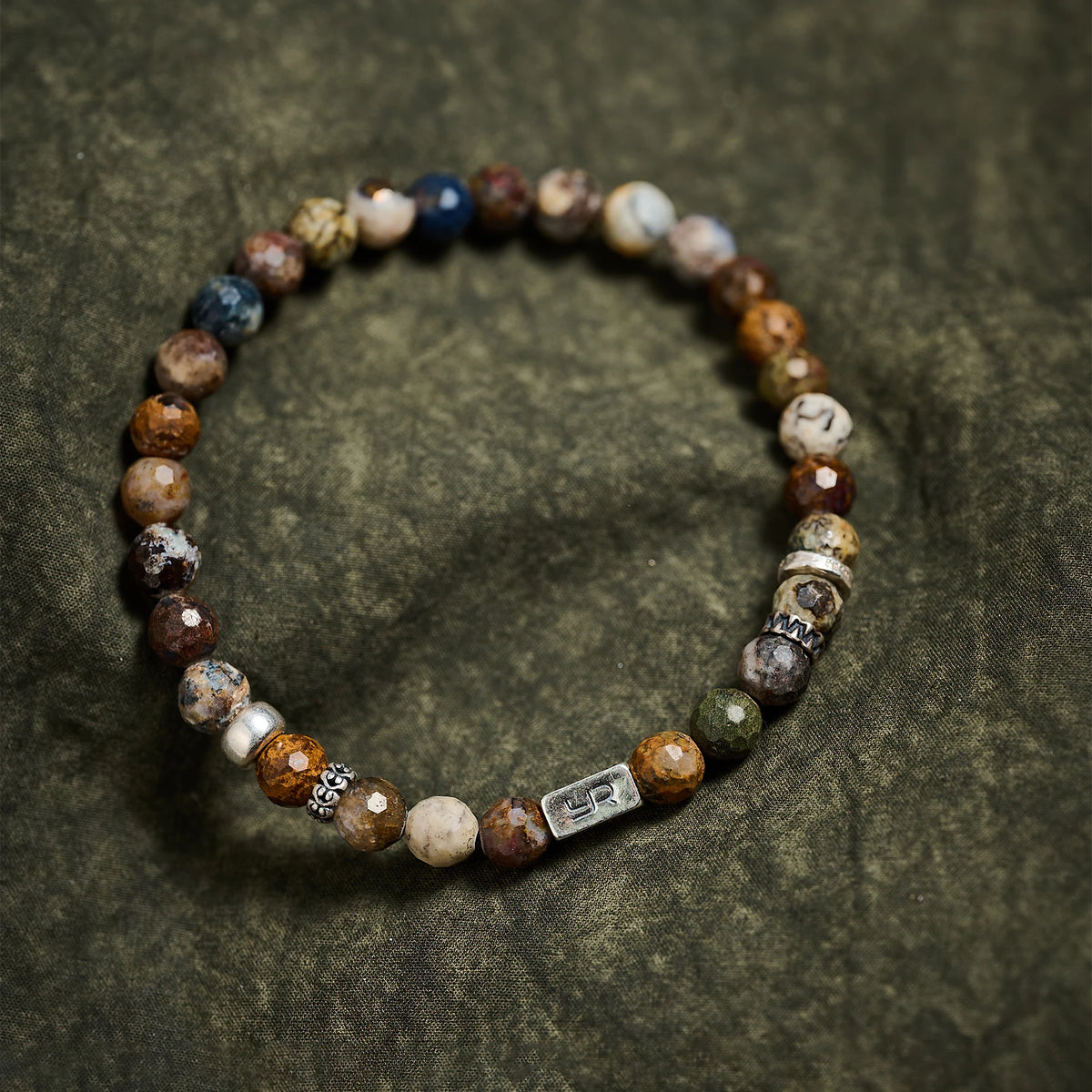 Mens 6mm Pietersite Gemstone Beaded Vintage Bracelet