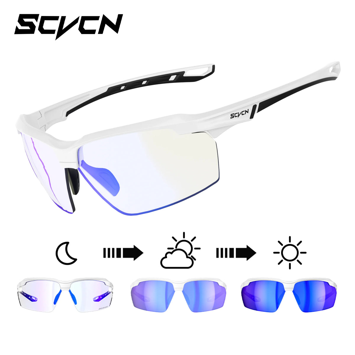 SCVCN Photochromic Polarized Tactical Safety Glasses