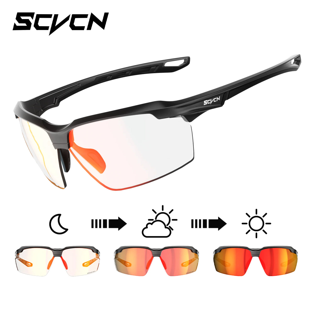 SCVCN Photochromic Polarized Tactical Safety Glasses