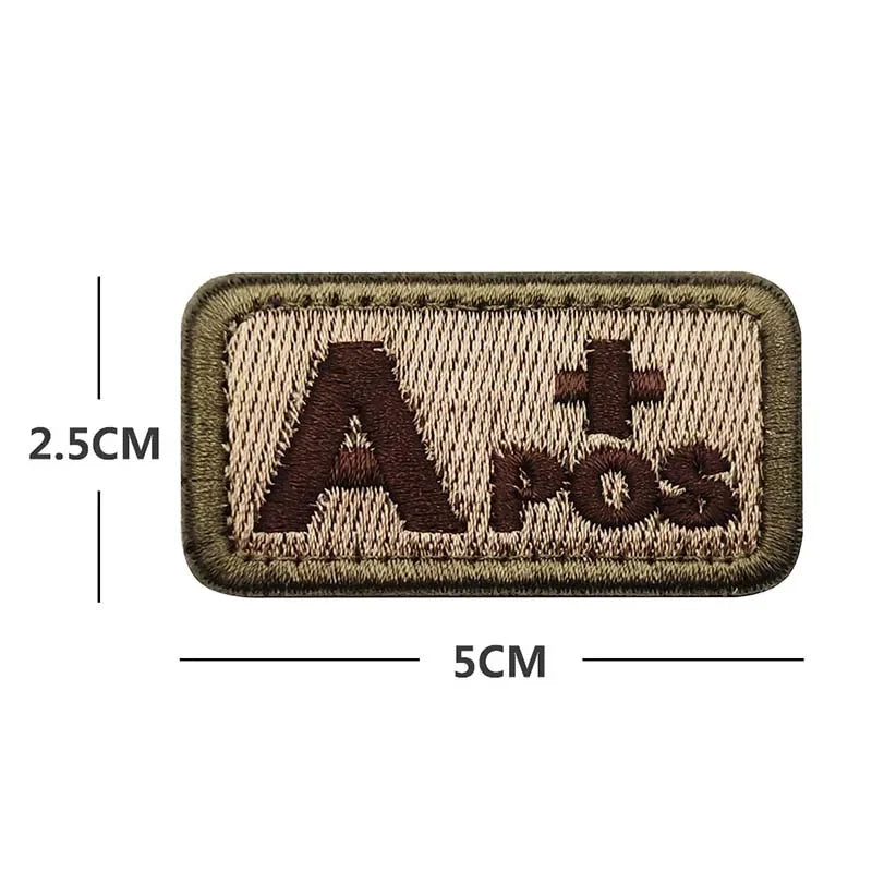 ABO Blood-Type Positive-Negative Fabric Badge Patches