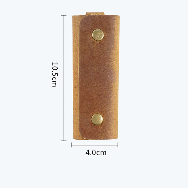 Authentic Cowhide Leather Keychain Holder Organizer