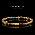 Unisex 4mm Matte-Brown Spacer-Bead Vintage Bracelet