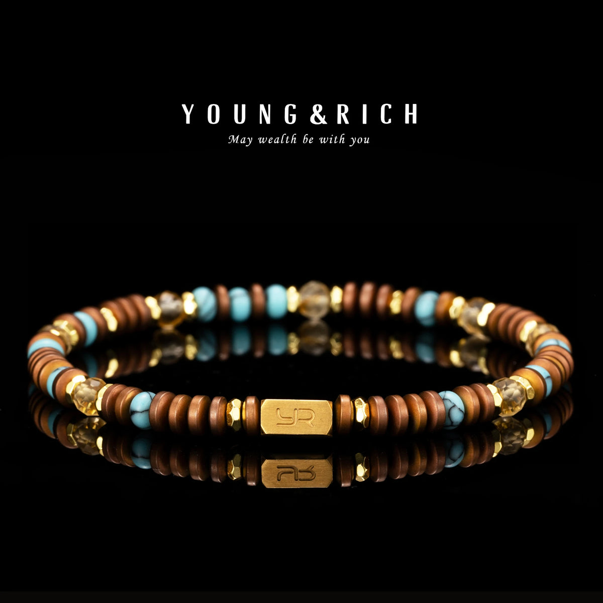 Unisex 4mm Matte-Brown Spacer-Bead Vintage Bracelet