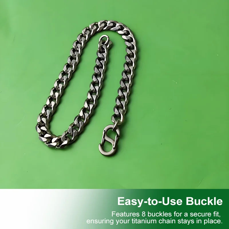 Mens Genuine Titanium Cuban Bracelet ScratchResistant Chain
