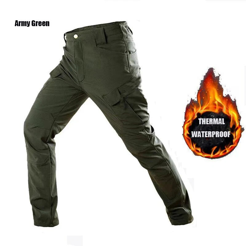 Men's Winter Waterproof Fleece-Lined Cargo Pants