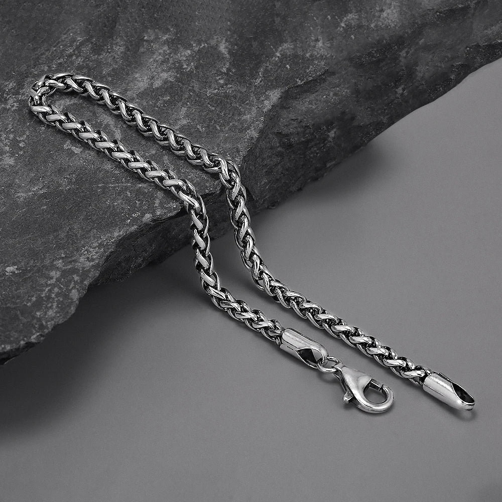Authentically Sterling Silver Wheat Chain Bracelet