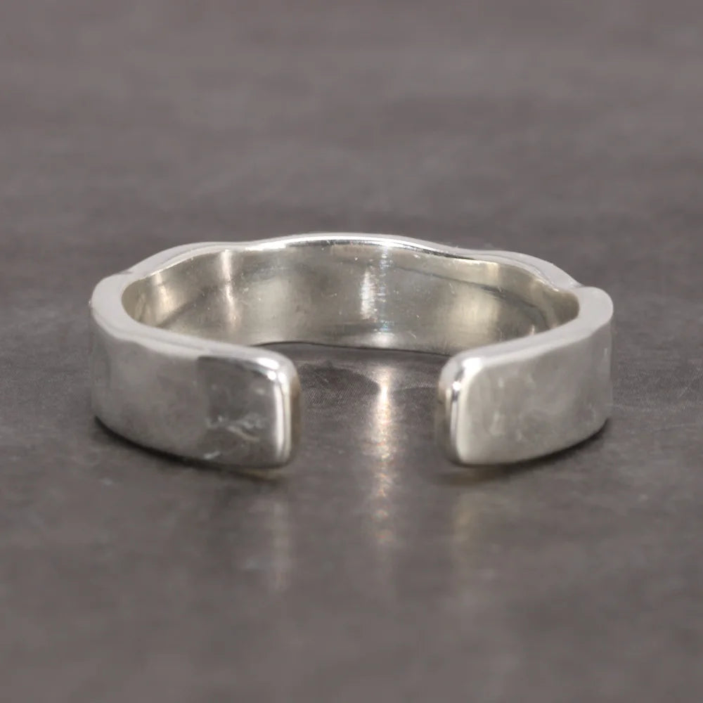 925 Sterling Silver Hammered Adjustable Ring Jewelry