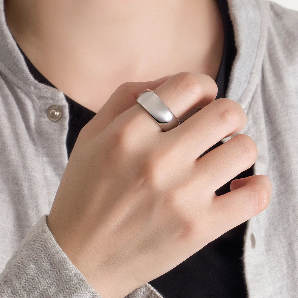 Personalized Engraved Minimalist Sterling Silver Name Ring