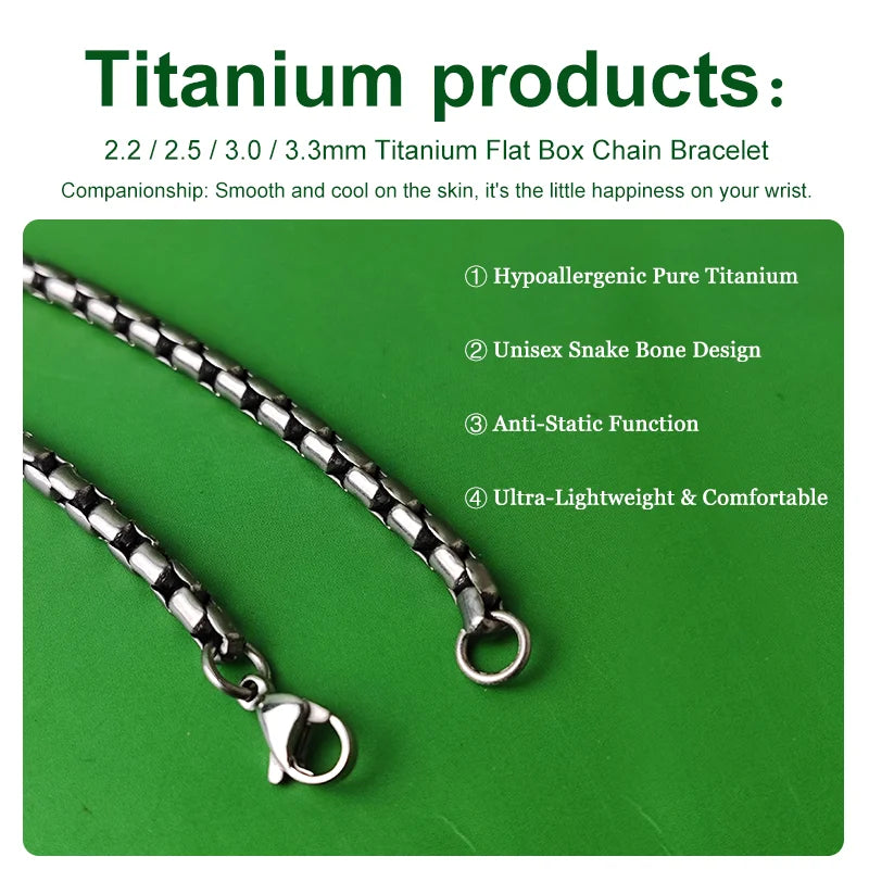 Women's Hypoallergenic Titanium Box Chain Braceletigma