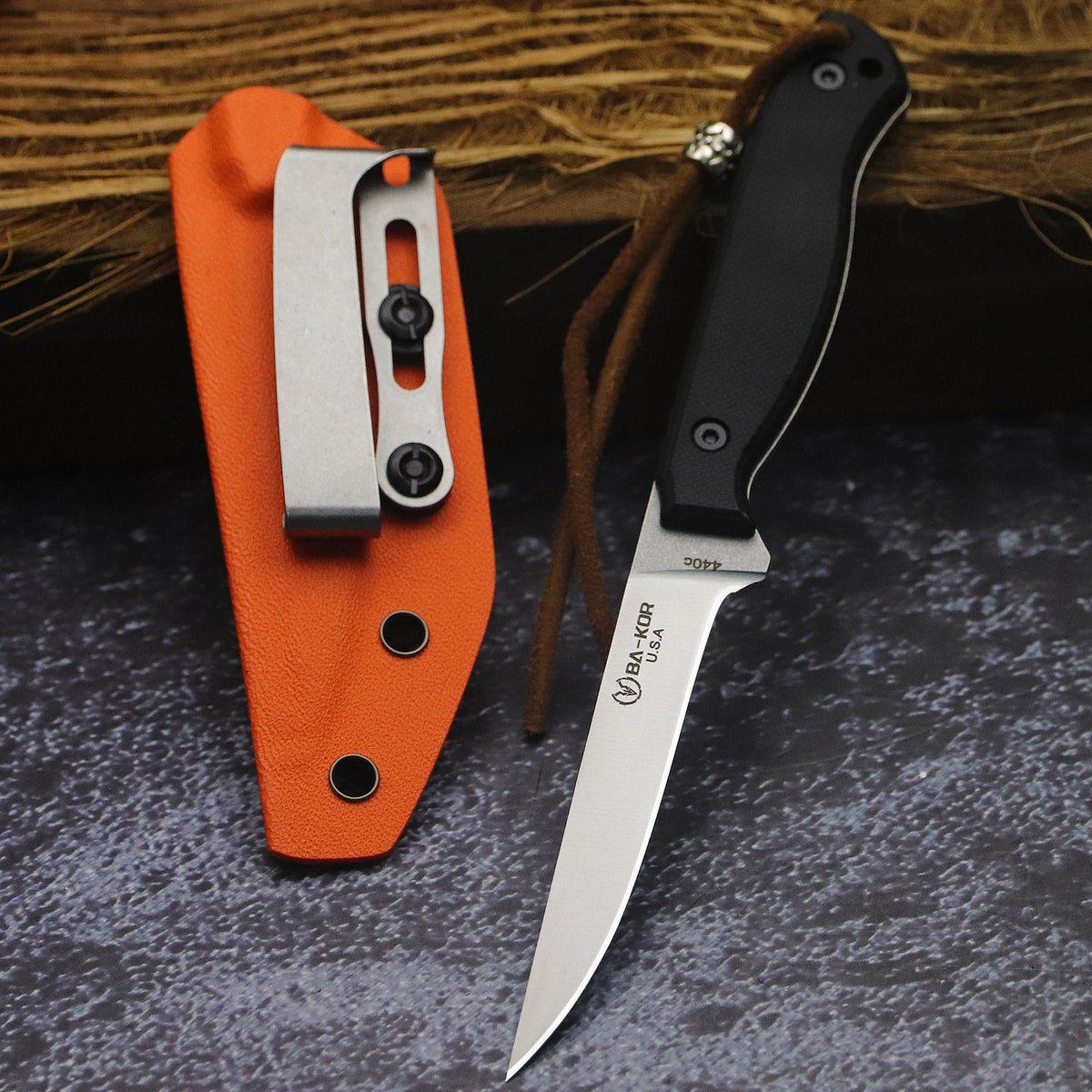 440C Stainless Steel FullTang Outdoor Knife Sheath