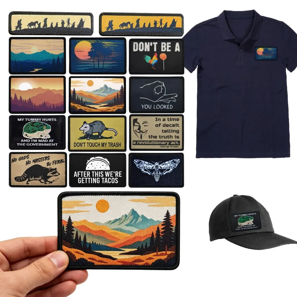 Sunrise Sunset Scenic Embroidered Clothing Patches