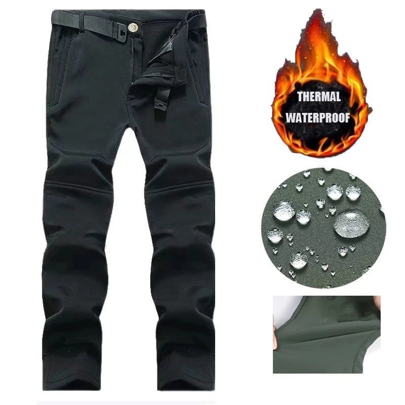 Men's Winter Waterproof Fleece-Lined Cargo Pants