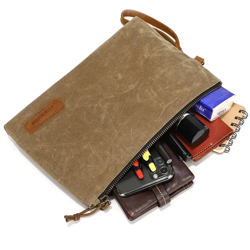 Fashionable Waxed Canvas Cosmetic Travel Organizer