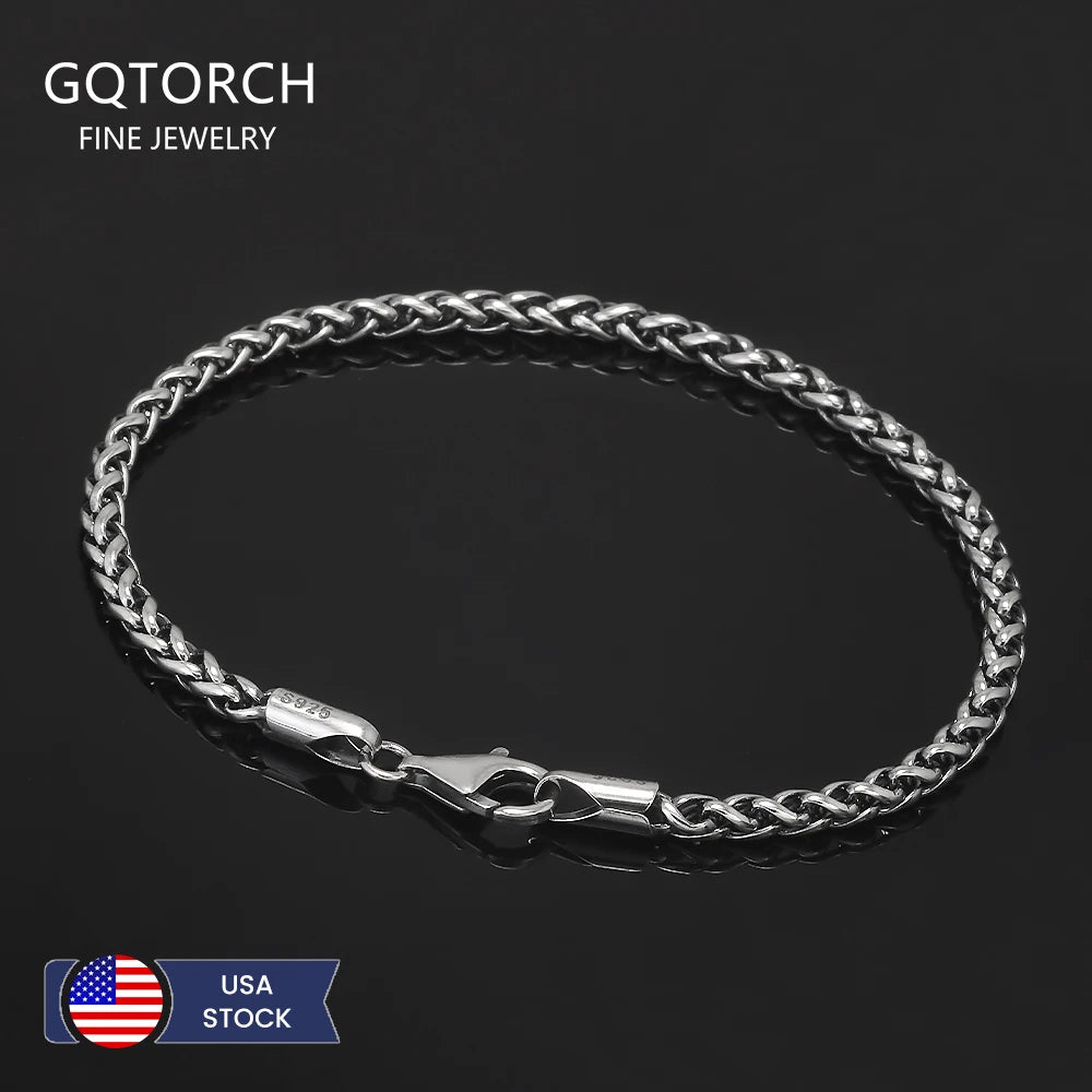 Authentically Sterling Silver Wheat Chain Bracelet
