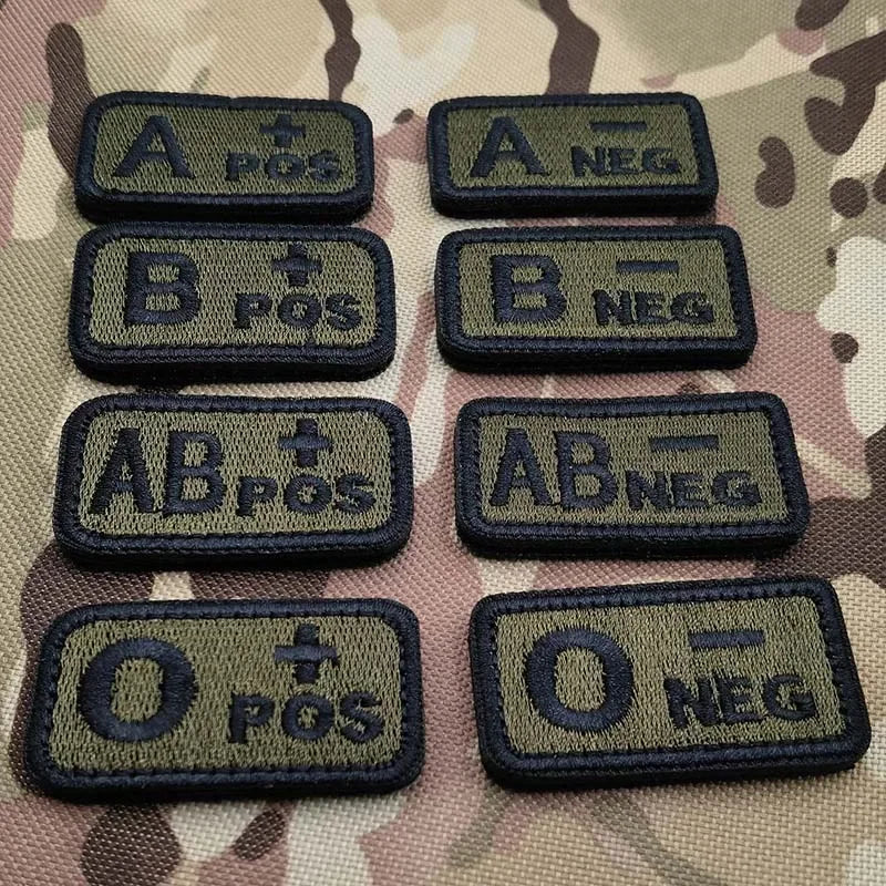 ABO Blood-Type Positive-Negative Fabric Badge Patches