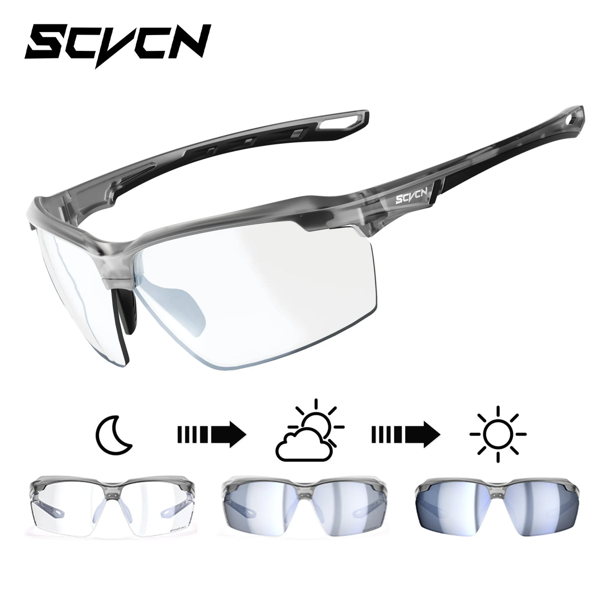 SCVCN Photochromic Polarized Tactical Safety Glasses