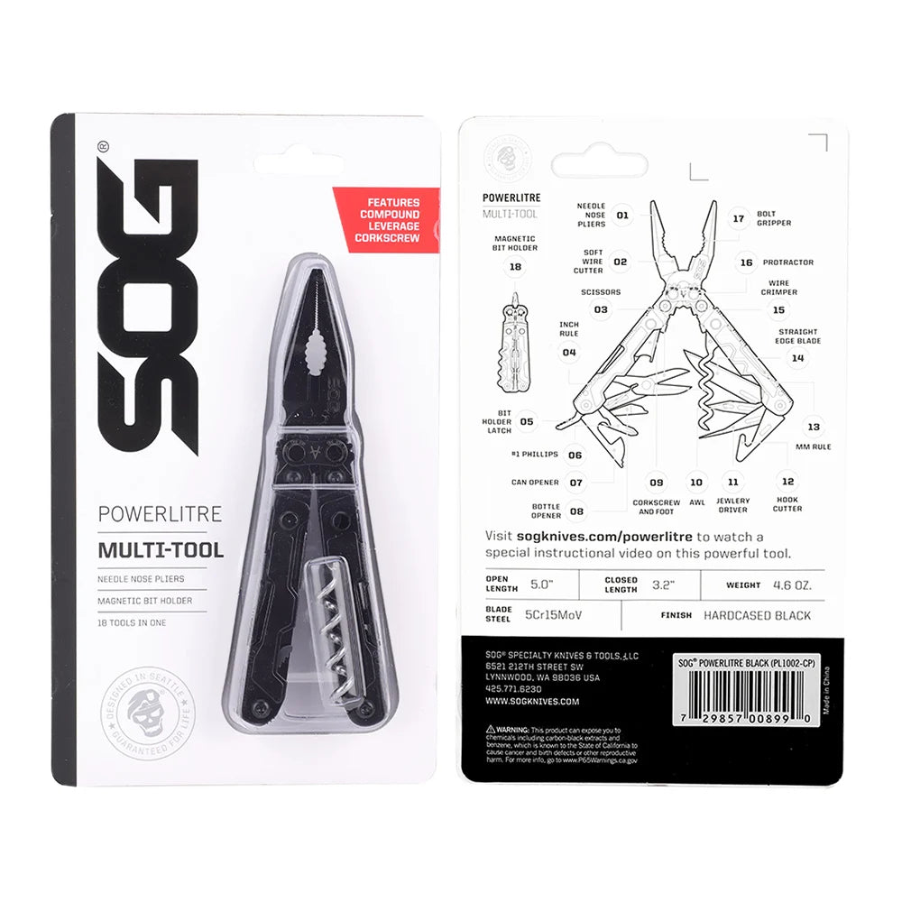 SOG PowerLitre 19-in-1 Professional Pocket Multitool