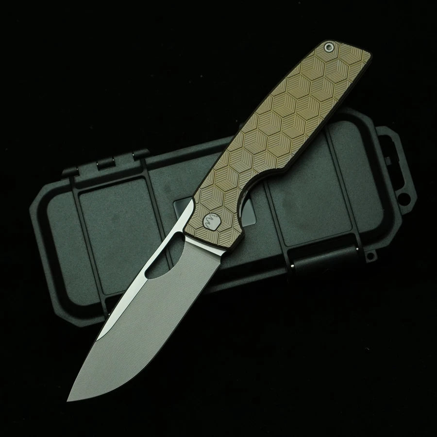 LEMIFSHE 154CM Steel Titanium Alloy Folding Pocketknife