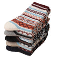 Five-Pair Men's Colorblock Polyester Crew-Length Socks