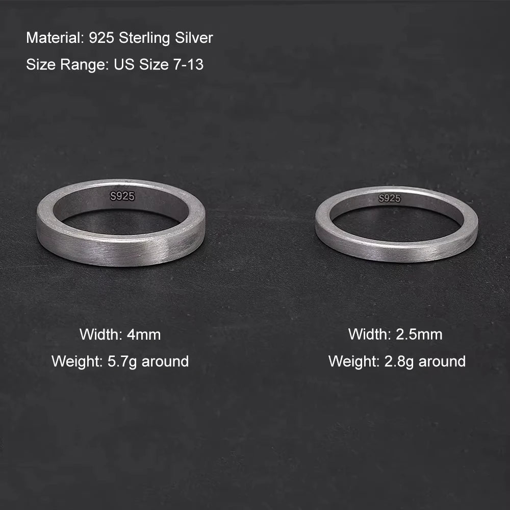 925 Sterling Silver Matte-Brushed Layer-Style Ring