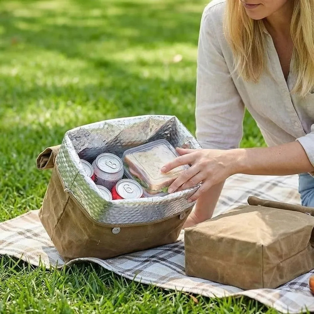 Multipurpose Large Capacity Waxed Canvas Lunchboxes