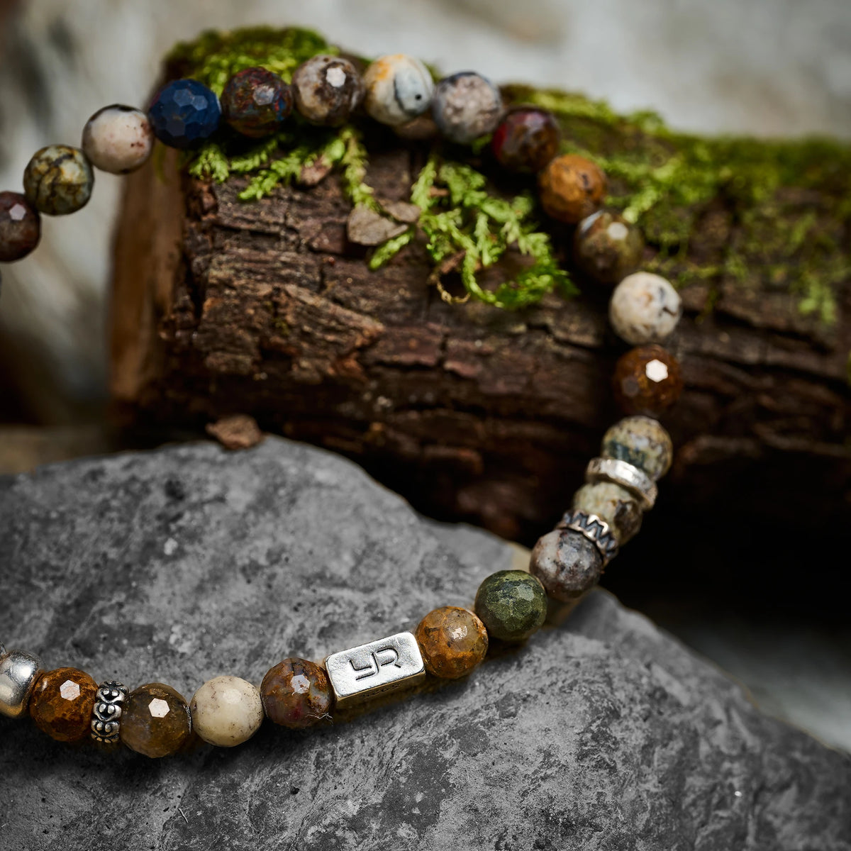 Mens 6mm Pietersite Gemstone Beaded Vintage Bracelet