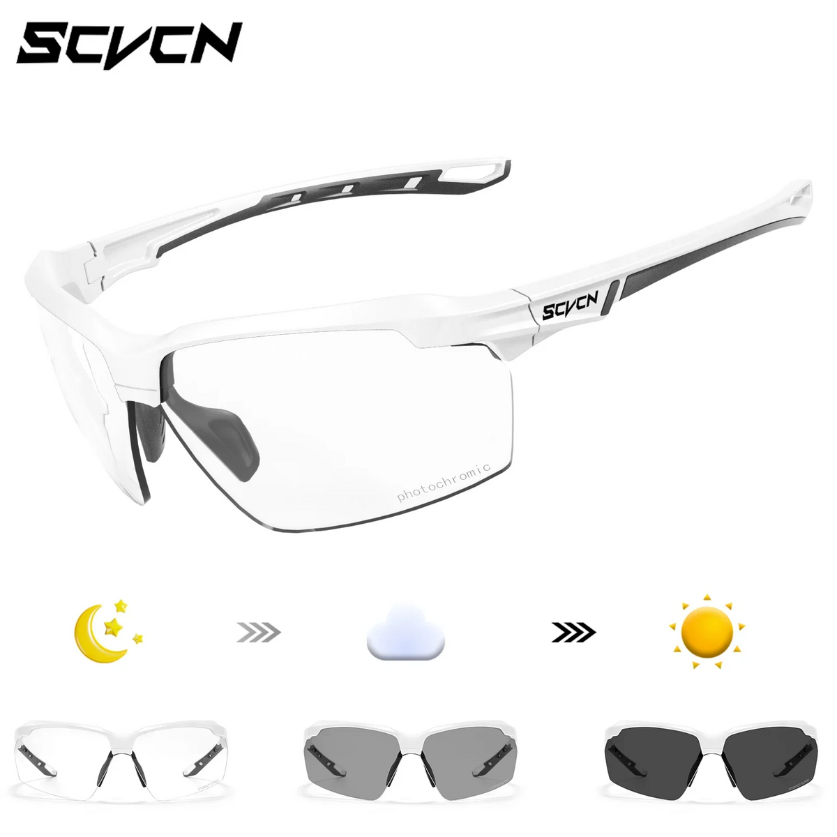 SCVCN Photochromic Polarized Tactical Safety Glasses