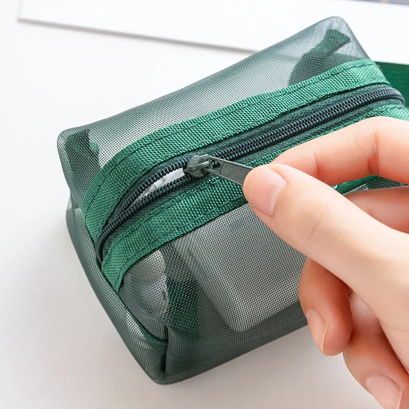 Transparent Mesh Coin Miscellaneous Storage Pouches