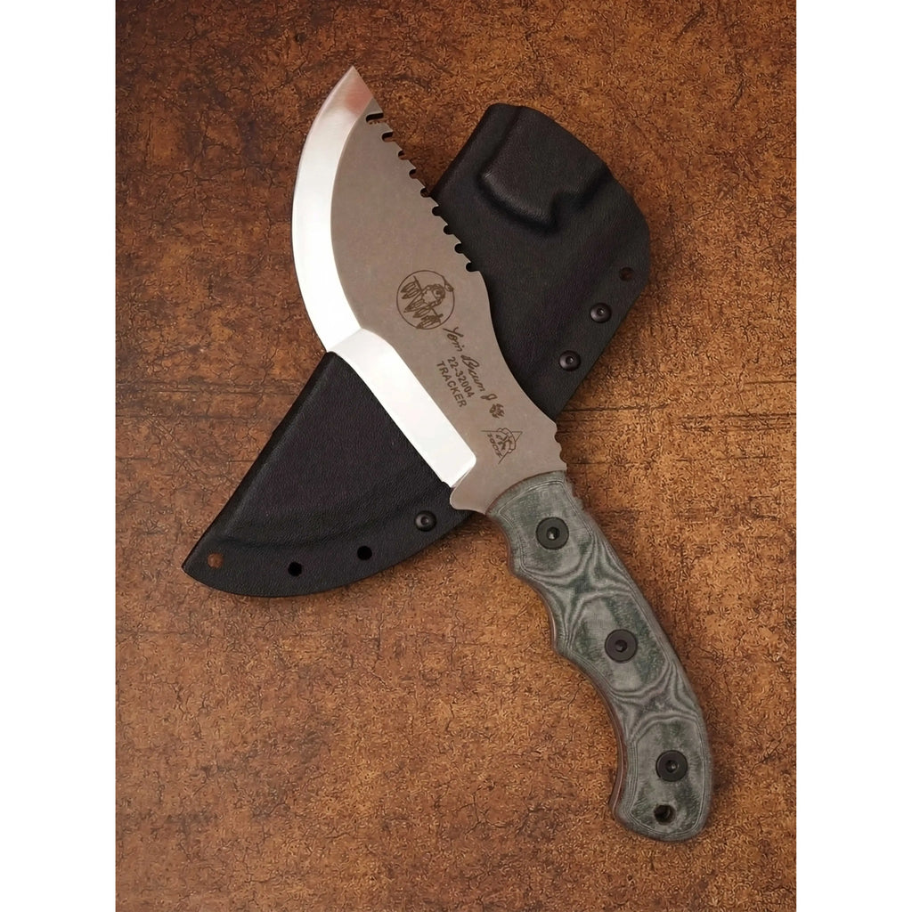 TOPS Tracker Stainless Steel Woodhandled Survival Knife