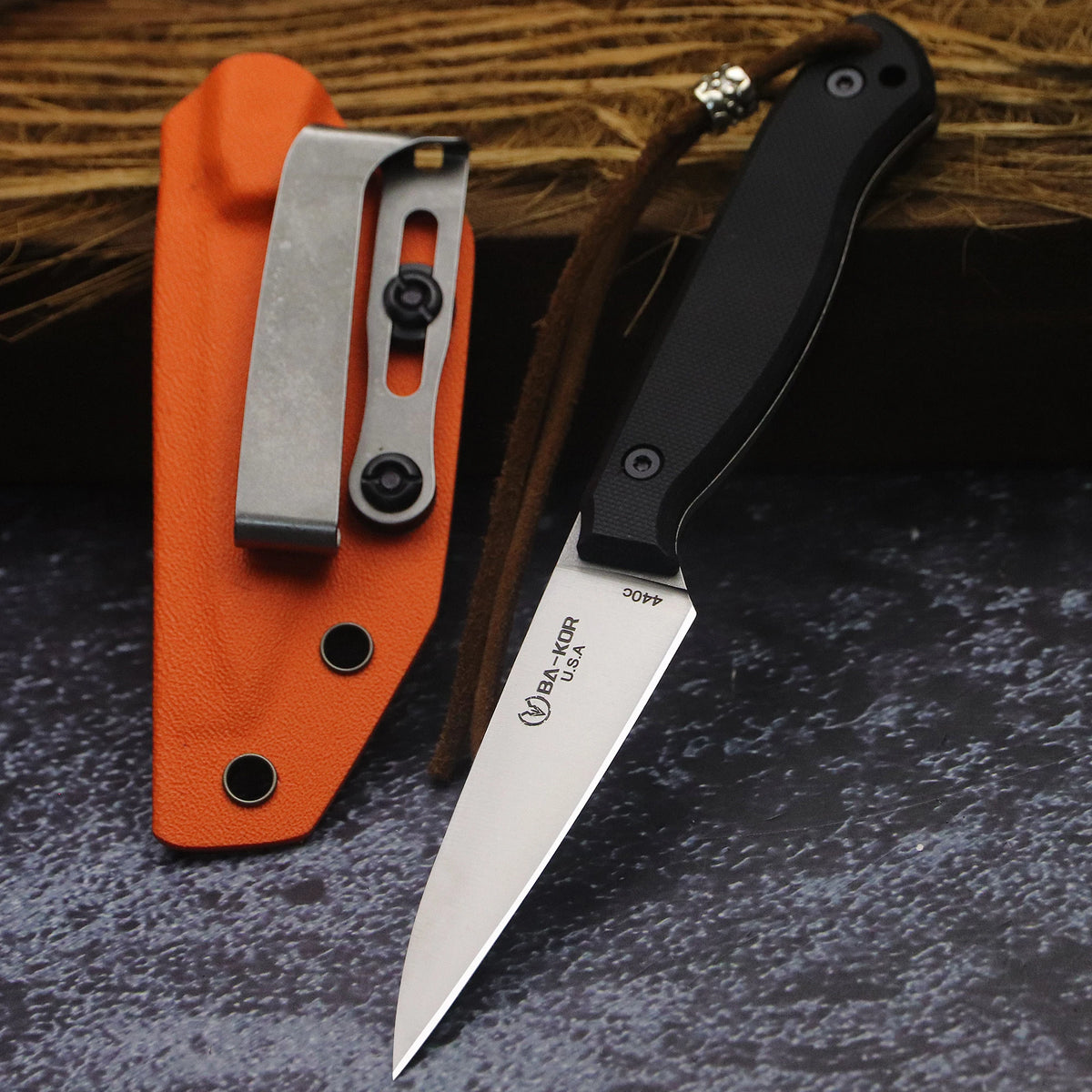 440C Stainless Steel FullTang Outdoor Knife Sheath