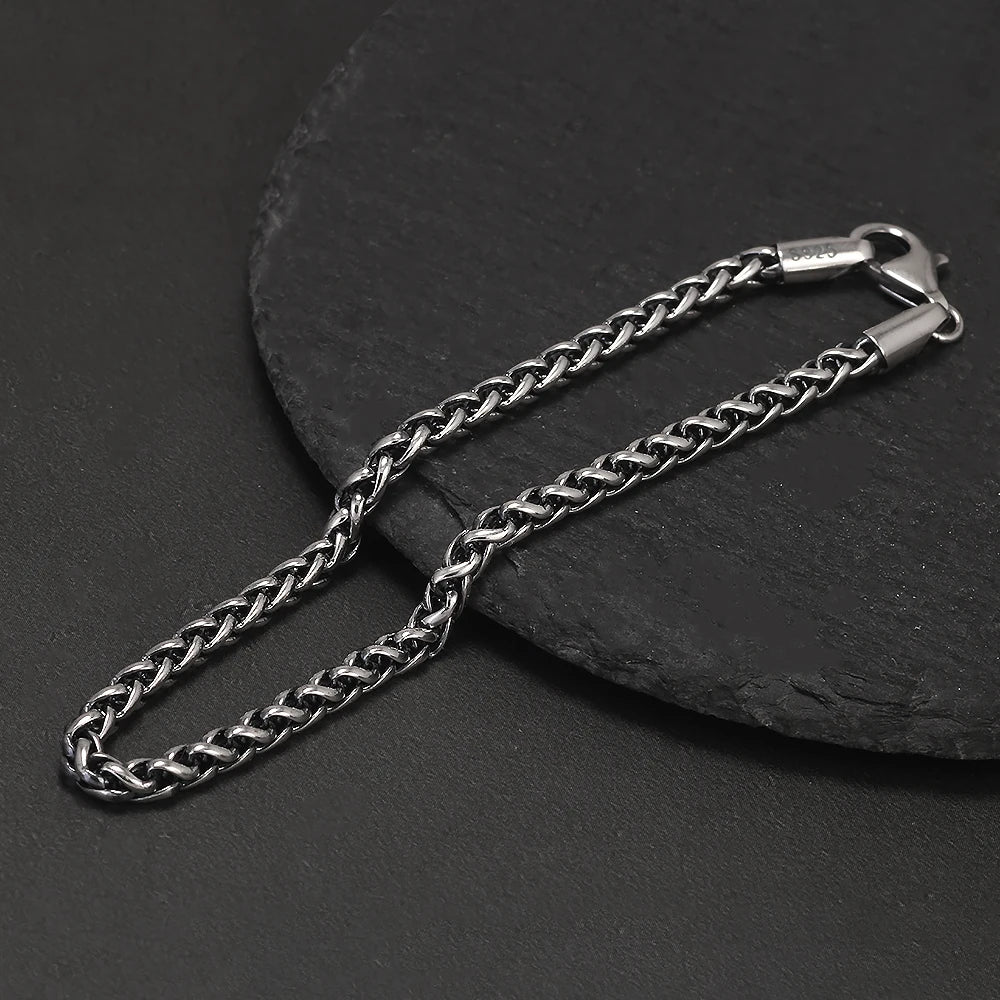 Authentically Sterling Silver Wheat Chain Bracelet