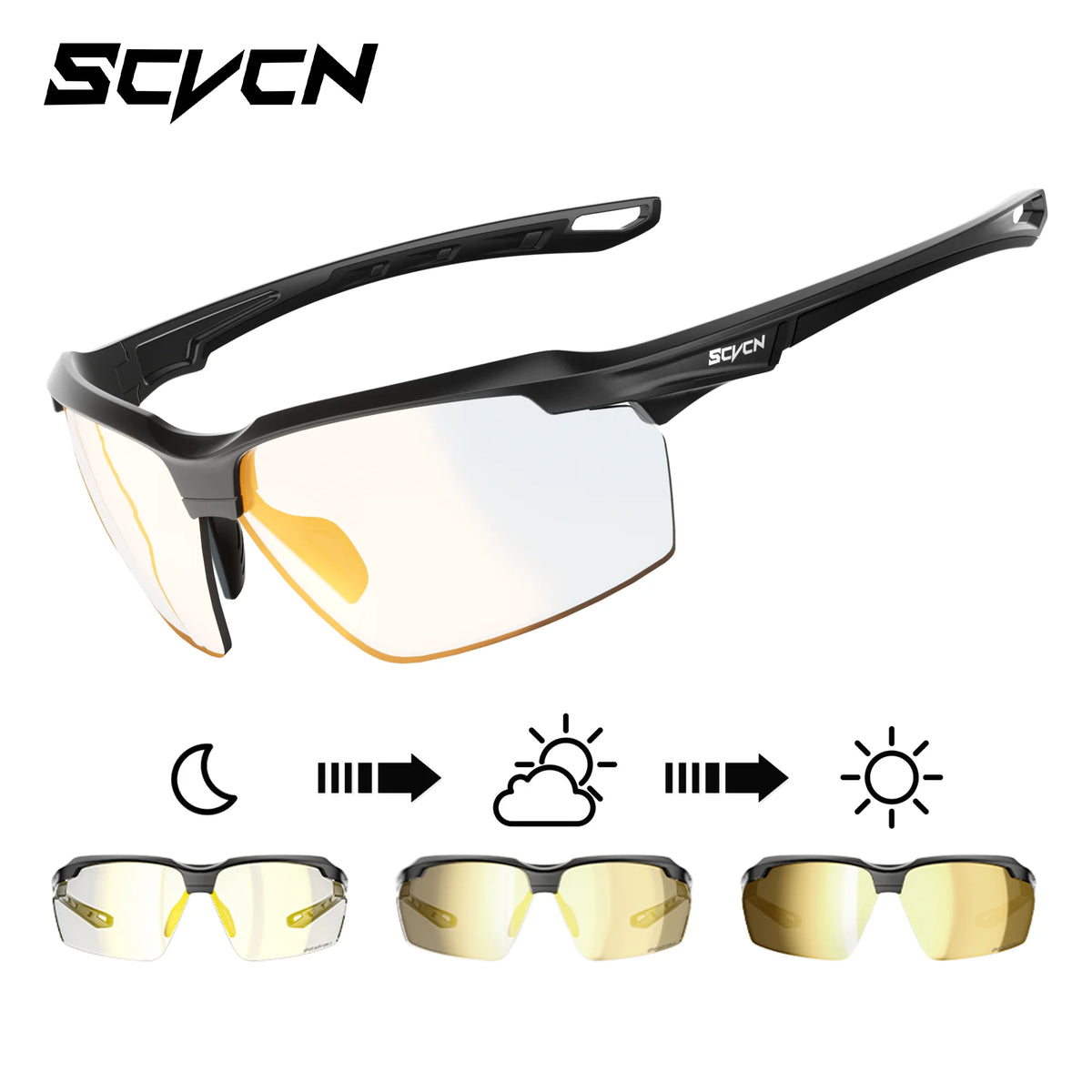 SCVCN Photochromic Polarized Tactical Safety Glasses