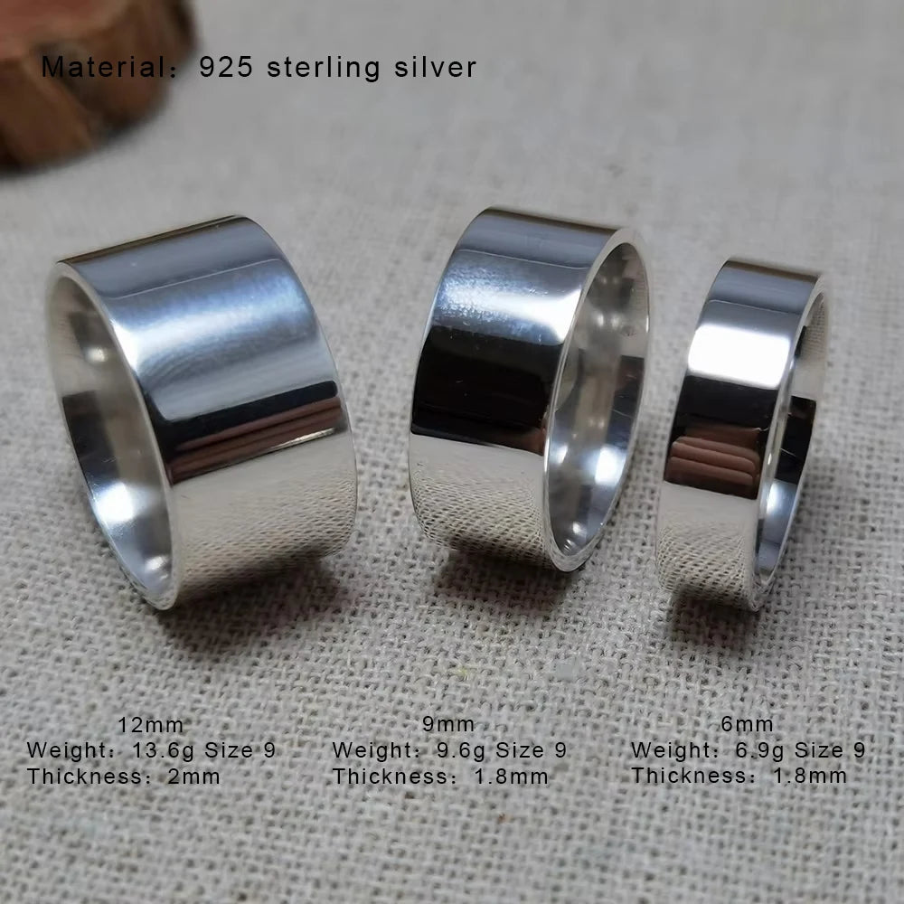 Unisex 925 Sterling Silver Rings With Certification
