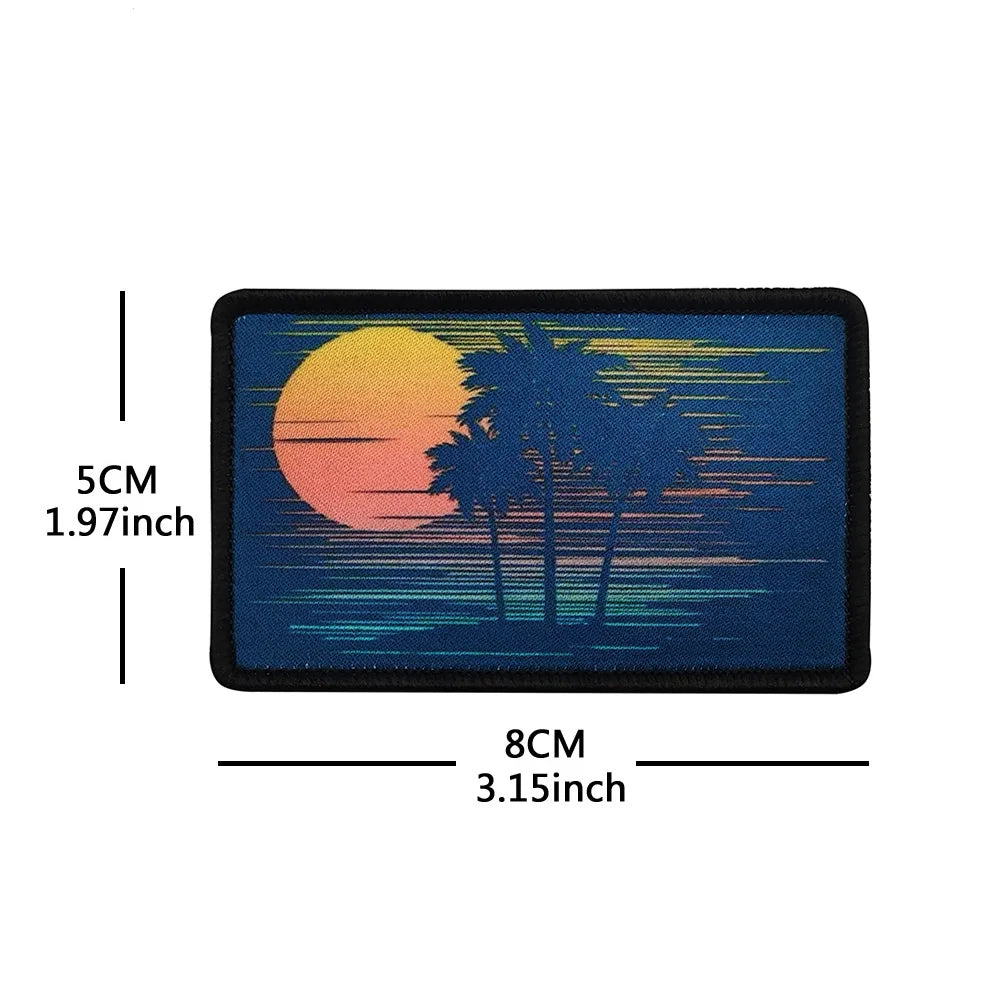 Sunrise Sunset Scenic Embroidered Clothing Patches
