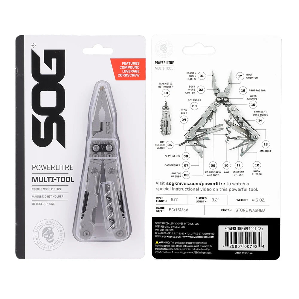 SOG PowerLitre 19-in-1 Professional Pocket Multitool