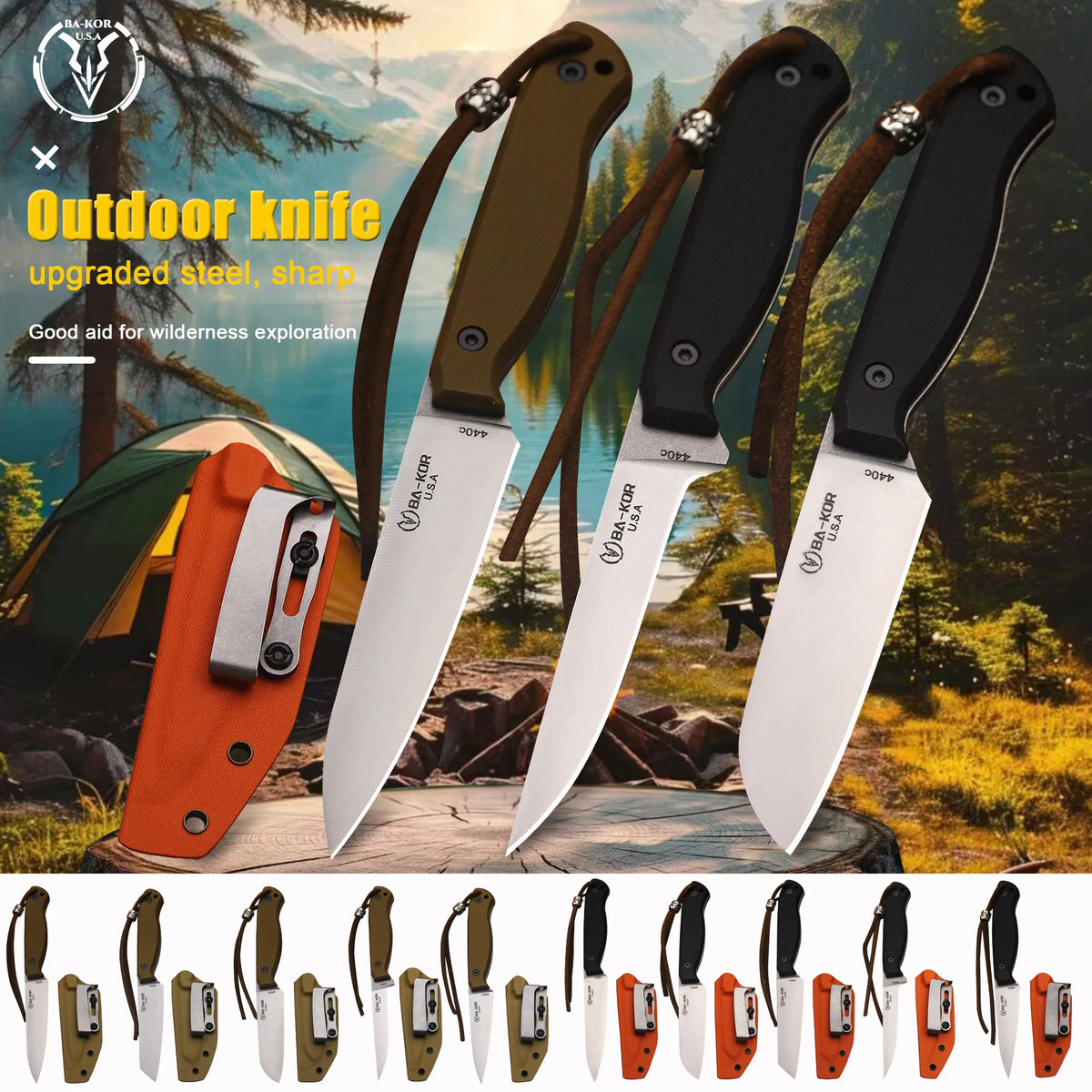 BA-KOR Professional Grade 440C G10 Woodworking Knife