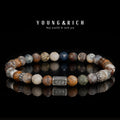 Mens 6mm Pietersite Gemstone Beaded Vintage Bracelet