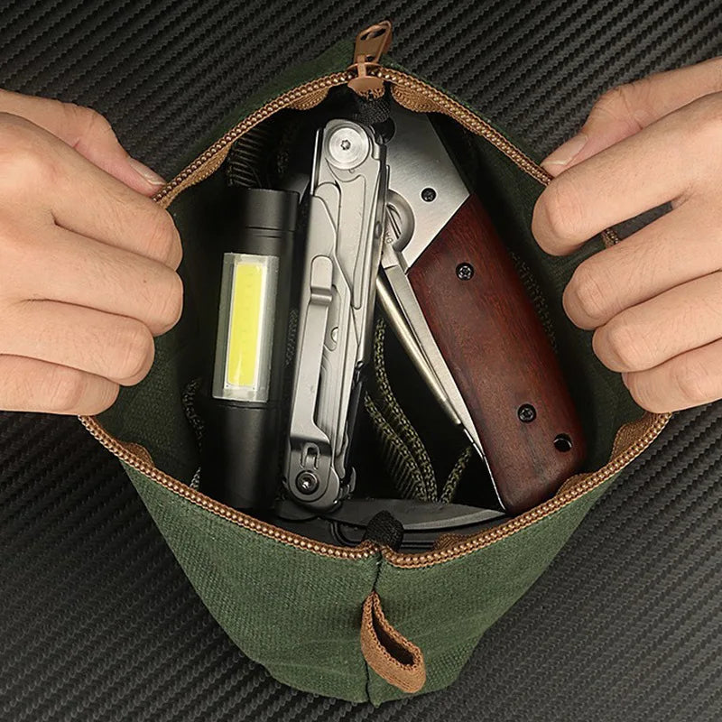 Wessleco Durable Waxed Canvas Storage Bag Organizer