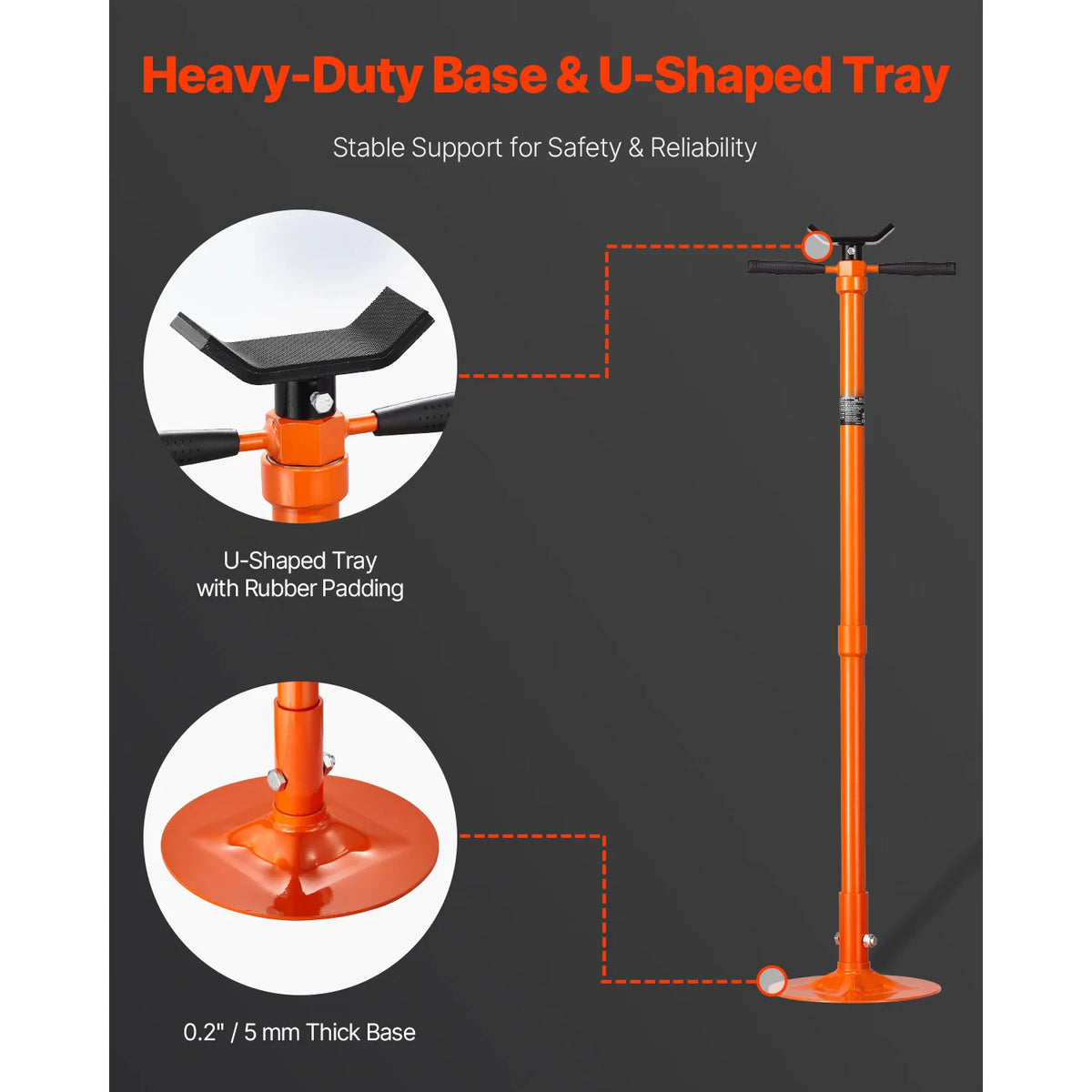 3/4-Ton Heavy-Duty Underhoist Automotive Support Stand