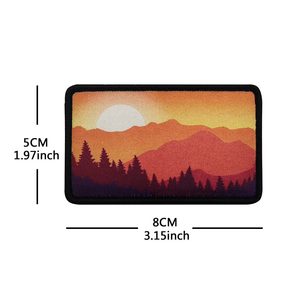 Sunrise Sunset Scenic Embroidered Clothing Patches