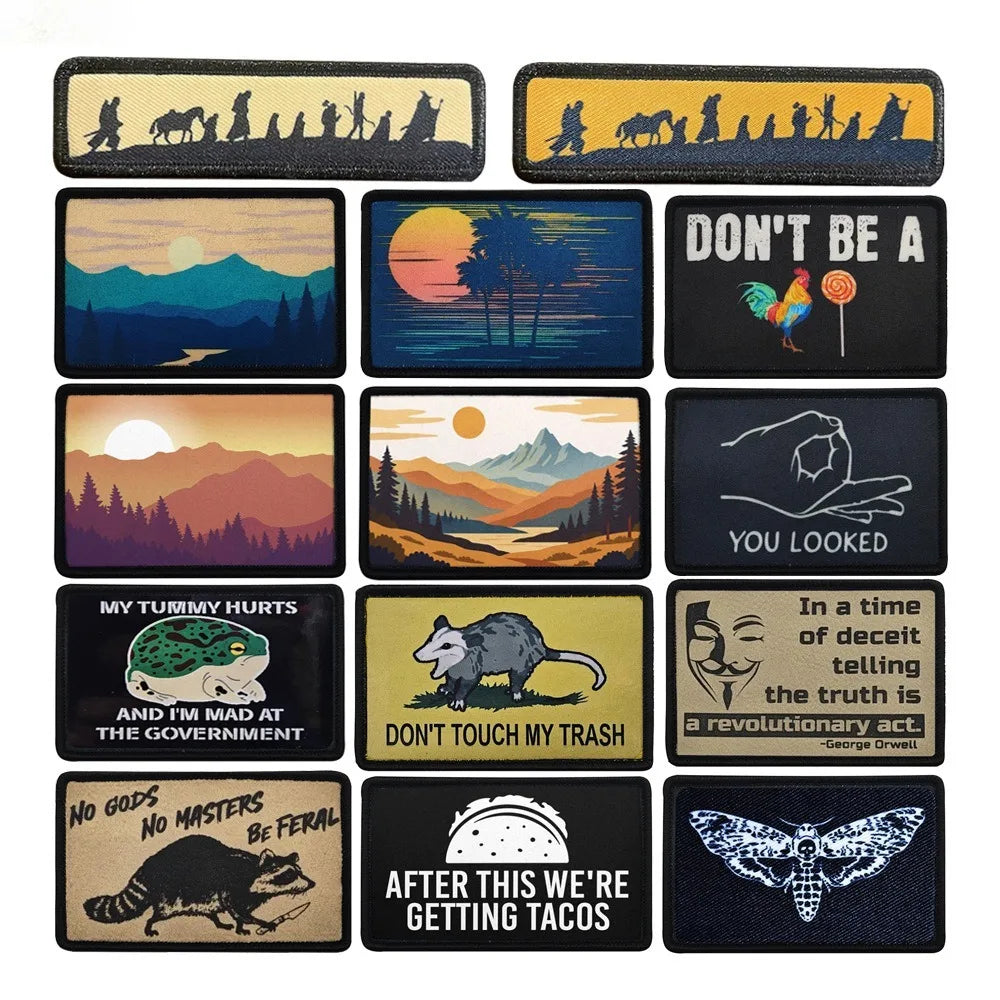 Sunrise Sunset Scenic Embroidered Clothing Patches