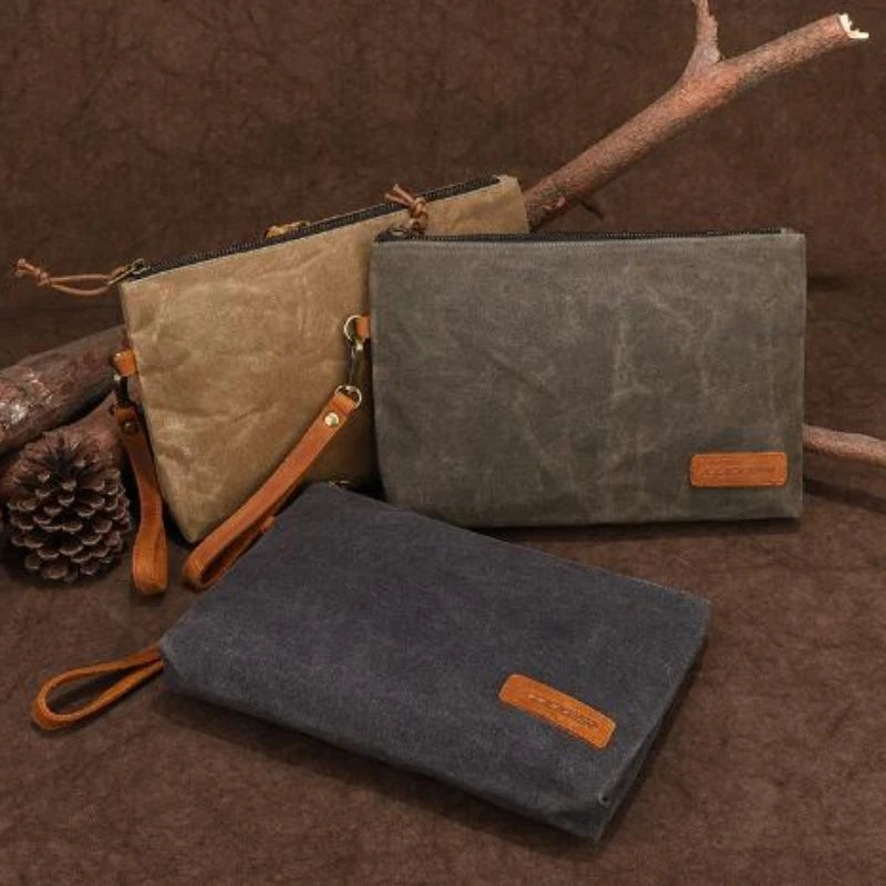Fashionable Waxed Canvas Cosmetic Travel Organizer
