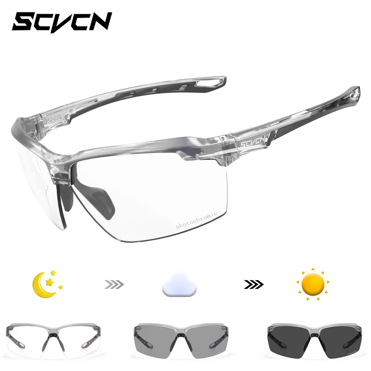 SCVCN Photochromic Polarized Tactical Safety Glasses