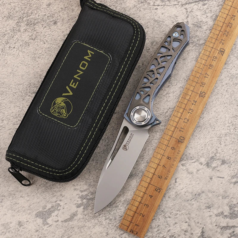 VENOM M390 Folding Knife Premium TC4 Titanium Handle