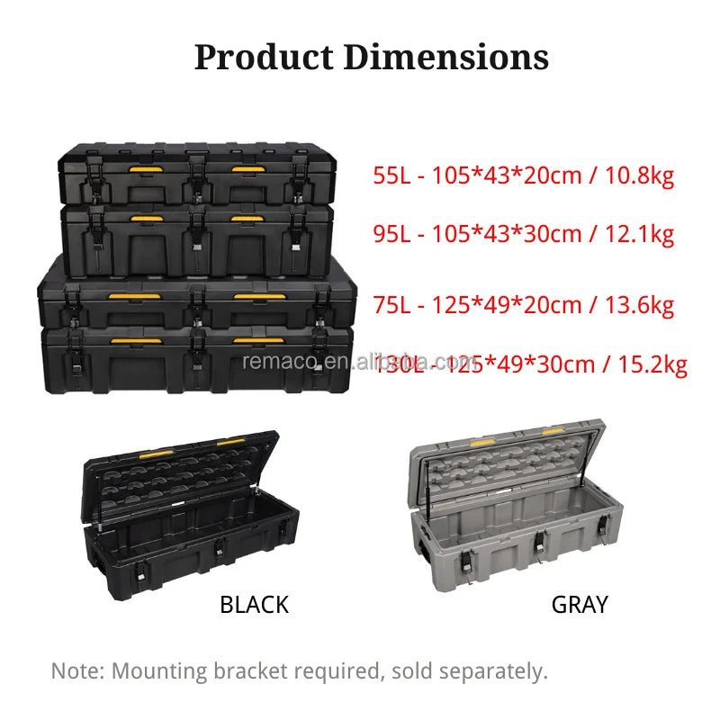 Expedition Waterproof Plastic Roof Storage Toolbox