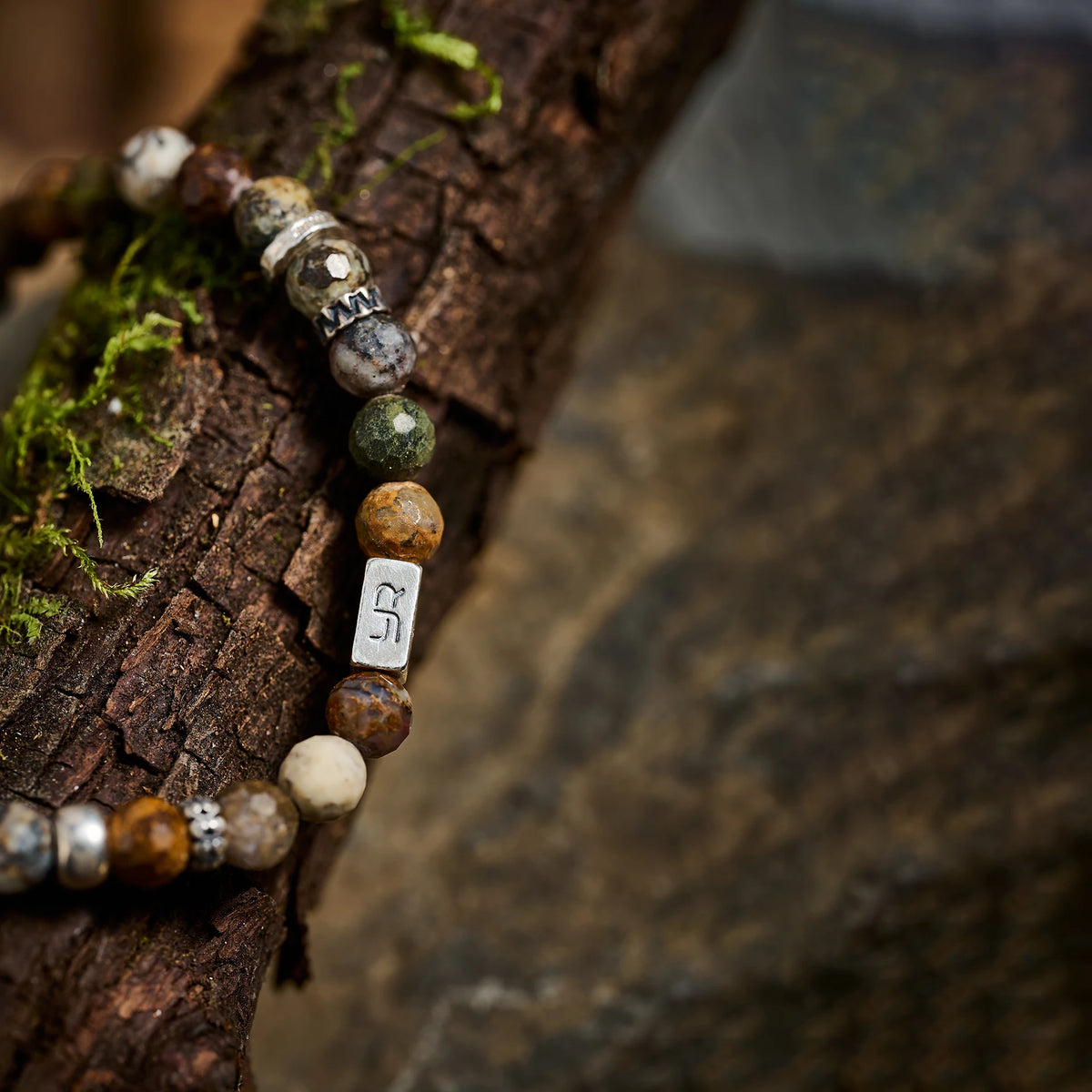 Mens 6mm Pietersite Gemstone Beaded Vintage Bracelet