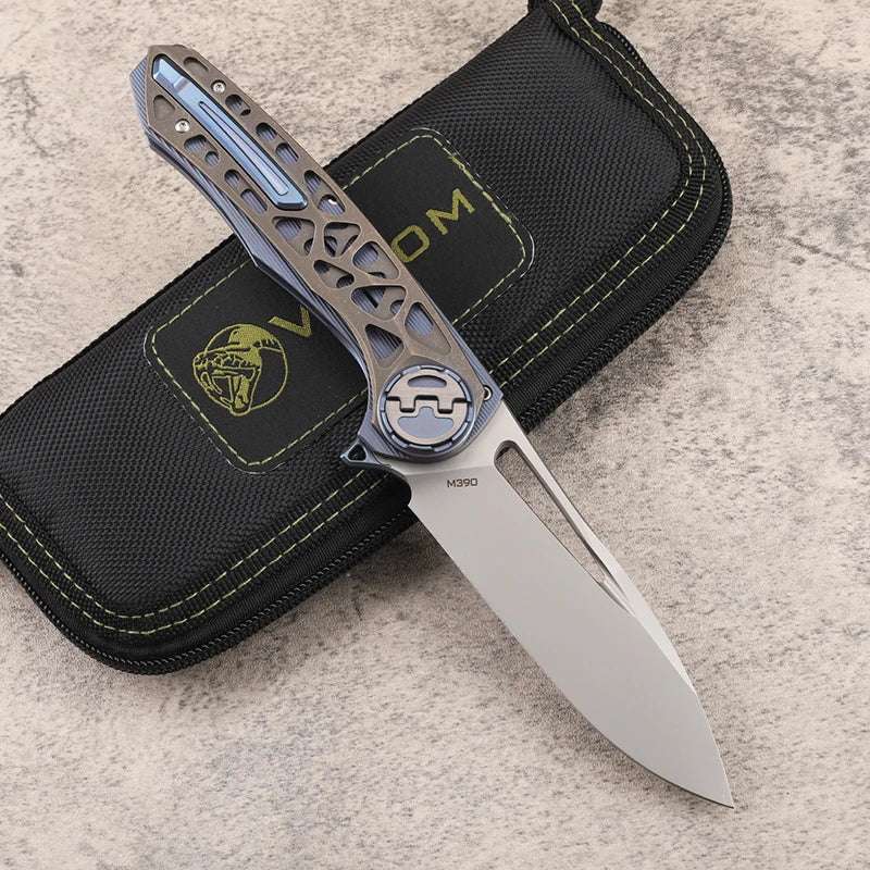 VENOM M390 Folding Knife Premium TC4 Titanium Handle