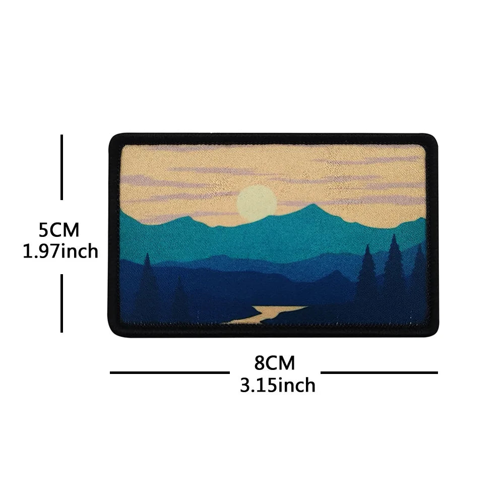 Sunrise Sunset Scenic Embroidered Clothing Patches