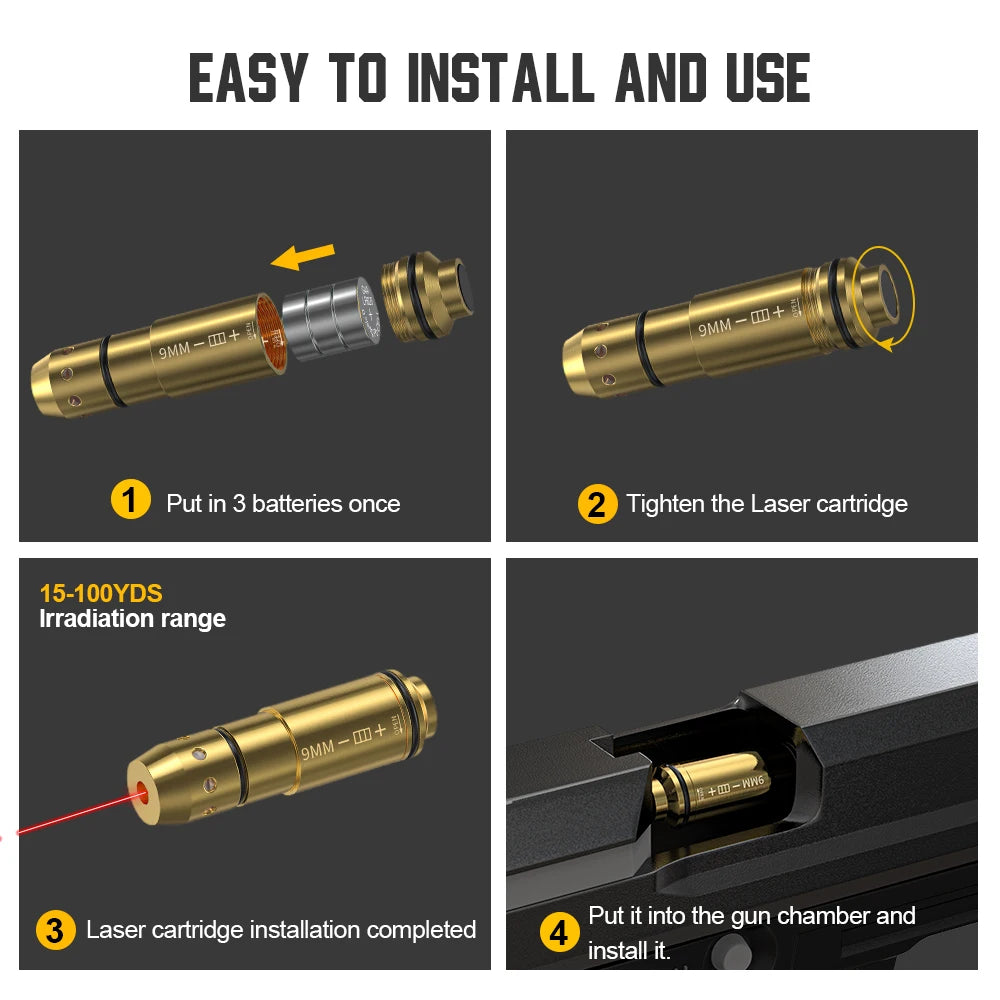 9mm Laser Training Cartridge Marksmanship Simulator